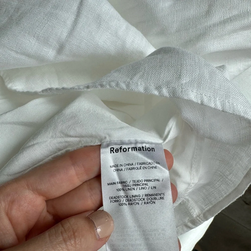 Reformation NWT 12 Cherise White Linen Maxi Dress